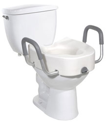 Carex E-Z Lock Raised Toilet Seat Elevator with Adjustable Armrests